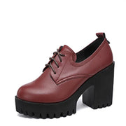 T Platform Walk Show 8Cm High Heels Thick Heels New Autumn Velvet Waterproof Platform Women Single Shoes Big Size 32-43