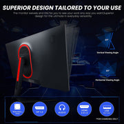 27 Inch 240Hz IPS Gaming Monitor,Full HD Frameless 100% Srgb 1080P Fast IPS Monitor,1Ms Response Time with Freesync and Low Motion Blur,Eye Care Gaming Monitor Vesa,Displayport,Hdmi