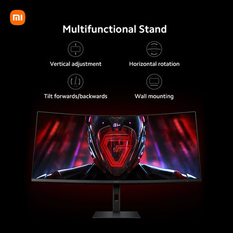 Curved Gaming Monitor G34Wqi, 34 Inch WQHD 2K, 3440*1440, 21:9, 180Hz, 1Ms, 100% Srgb, 95% DCI-P3, TÜV Low Blue Light, 2 HDMI , Black