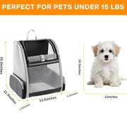 Dog Backpack Carrier, Well-Ventilated Design, Comfortable Dog Carrier with Cushion with Extra Pockets, Great for Hiking