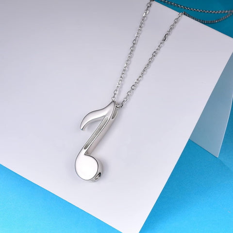 925 Sterling Silve Musical Note Urn Pendant Memorial Necklace for Ashes Clef Musical Note Jewelry Gifts for Music Lover for Women Men