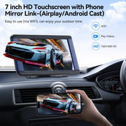 7 Inch Wireless Apple Carplay & Android Auto Portable Touchscreen Car Stereo with Backup Camera Bluetooth for Cars