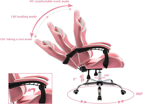 Pink Gaming Chair Ergonomic Computer Chair,Gamer Chair Pink Office Chair Gaming Massage Chair