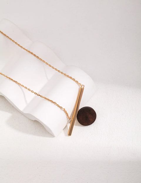 Round Wooden Pendant Necklace