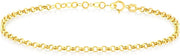 14K Solid Gold Simple Chain Adjustable Bracelet for Women Valentine'S Day Jewelry Gift