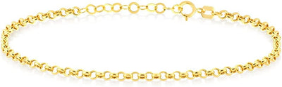 14K Solid Gold Simple Chain Adjustable Bracelet for Women Valentine'S Day Jewelry Gift