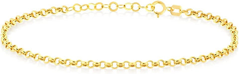 14K Solid Gold Simple Chain Adjustable Bracelet for Women Valentine'S Day Jewelry Gift