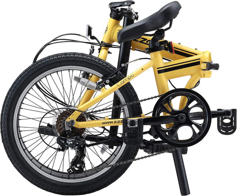 Zizzo Campo 28Lb Lightweight Aluminum Frame Shimano 7-Speed Folding Bike 20-Inch