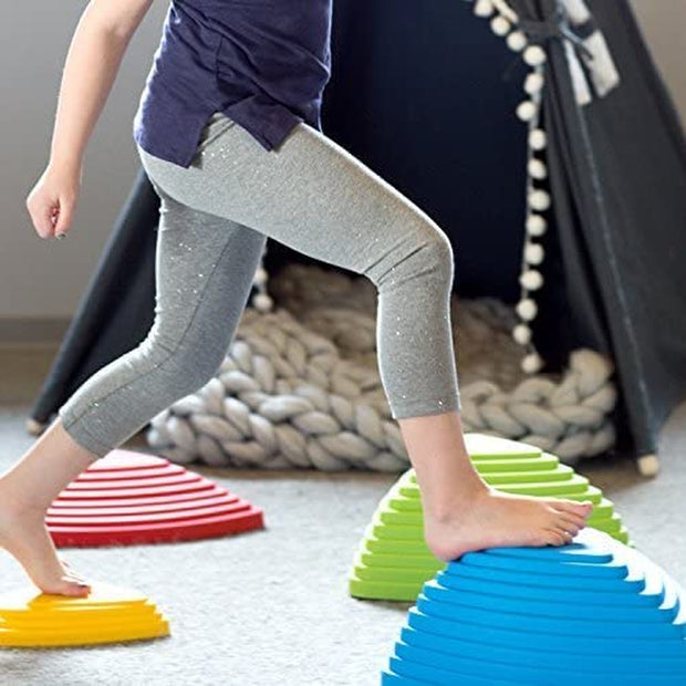 - Rocksteady Tall - Balance & Coordination Enhancing Stepping Blocks, Sensory Toys for Kids - Indoor and Outdoor Obstacle Course, Set of 6 Pieces - Primary Colors