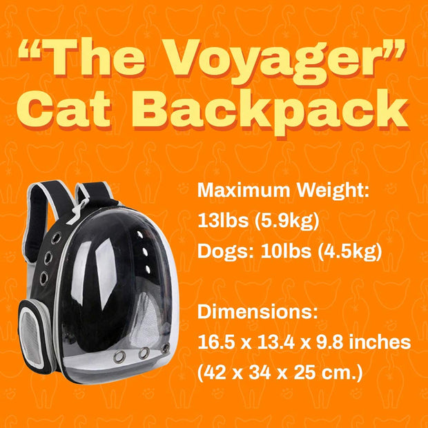 Carrier Bag - Premium Transparent Bubble Capsule Pet Carrier for Small, Medium Cats - Airline Approved Cat Bubble Backpack with Removable Mat, Side Pocket and Adjustable Straps