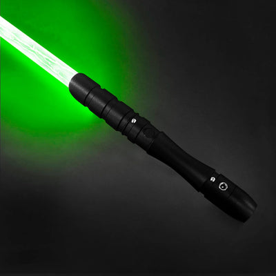 Lightsaber Black Hilt Series, Jedi Sith Zero 1 Classic Led Aluminum Hilt Saber, Smooth Swing,Blaster and Locking Types Light Saber Support Realistic Dueling Battle (Green)