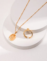 Simple Oval Pendant Necklace