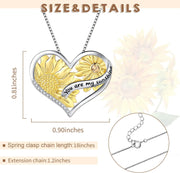 925 Sterling Silver You Are My Sunshine Sunflower Necklace Mother Daughter Flower Pendant Necklaces Jewelry Bracelet Earring Gifts for Mom Sister Girlfriend Wife