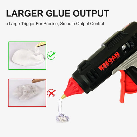 Full Size Cordless Professional 20V Hot Melt Glue Gun Kit Rechargeable 2 Battery