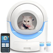 Self Cleaning Cat Litter Box, Automatic Litter Box with 2.4G Wifi APP Control , 40 Litter Liners&Mat