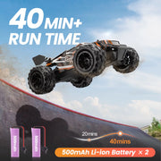 Remote Control Car, 1:18 Remote Control Monster Truck All-Terrain 2.4Ghz RTR RC Cars W/ 2 Batteries for Kids Toys Gift, Black & Orange