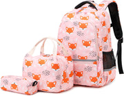 Backpacks for Girls Backpack for School Fox Unicorn Backpack Kids Backpack Set, Preschool Bookbag