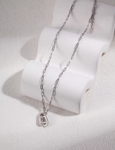 Double Oval Pendant Necklace