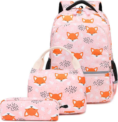 Backpacks for Girls Backpack for School Fox Unicorn Backpack Kids Backpack Set, Preschool Bookbag