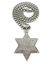 HIP HOP LARGE STAR of DAVID PENDANT 9Mm 24" 30" STAINLESS STEEL CHAIN NECKLACE