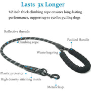 Dual Dog Leash with Bungee Stretch Line, Double Dog Leash, 360 Swivel No Tangle Walking Leash, Shock Absorbing Bungee for Two Dogs, Black, Large (25-150 Lbs)