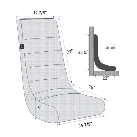 Classic Video Rocker Floor Gaming Chair, Polyester Linen, Gray