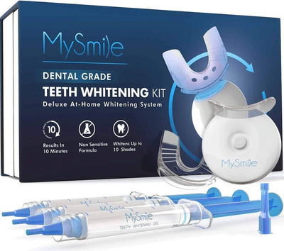 Teeth Whitening Kit with 5-LED Light, Non-Sensitive Mint Flavor 35%CP Teeth Whitening Gel, Tooth Whitener