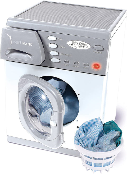 Electronic Washer | Realistic Toy Washing Machine for Children Aged 3+ | Equipped with Lights and Buttons to Spark Their Imagination , Grey