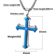 Mens Cross Pendant Necklace Large Stainless Steel Cross Pendant Necklace for Men Women