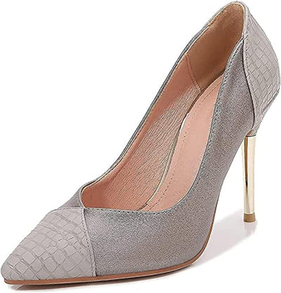 Women’S Gina High Heeled Pumps, Pointed Toe Court Shoes, Steel Heeled Closed Toe Shoes, High Heel Dress Pumps Shoes