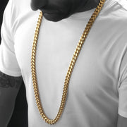 Mens 15Mm Miami Cuban Link Chain 18K Gold Stainless Steel Curb Necklace for Men & Women, Hip Hop Jewelry, Available in 18"-30", Cuban Gold Chains, Includes Gift Box