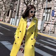 2024 Autumn Long Casual Woman Double Breasted Trench Coat Loose with Belt Overcoat Waterproof Raincoat Business Outerwear R691