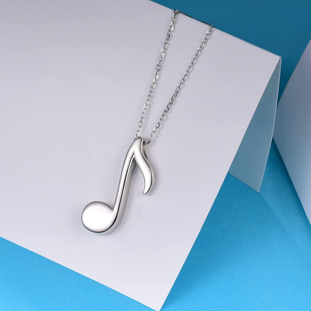 925 Sterling Silve Musical Note Urn Pendant Memorial Necklace for Ashes Clef Musical Note Jewelry Gifts for Music Lover for Women Men