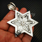 HIP HOP LARGE STAR of DAVID PENDANT 9Mm 24" 30" STAINLESS STEEL CHAIN NECKLACE