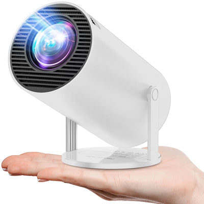 Projector 4K 1080P Support, Mini Projector Smart for Movie Projection Compatible with Phone- White