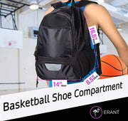 Athletic Backpack - Large Sports Soccer & Basketball Bag - Separate Ball & Cleat Compartment - Durable Design - Boys & Girls - for Soccer, Basketball, Volleyball and Gym Equipment - Blue/Black