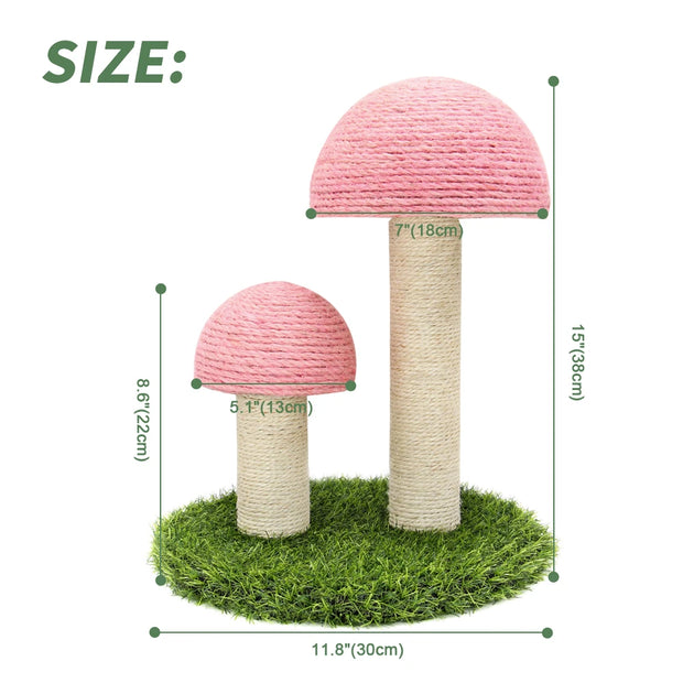 Cute Mushroom Cat Scratching Post Kitten Cat Scratcher Board Furniture Protect Sisal Rope Cat Scratching Climbing Tree Toy