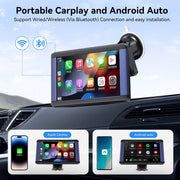 7 Inch Wireless Apple Carplay & Android Auto Portable Touchscreen Car Stereo with Backup Camera Bluetooth for Cars