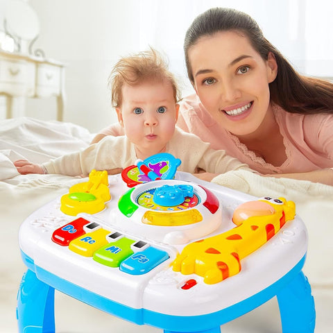 Baby Musical Toys 6 to 12 Months Early Educational Activity Table for Toddlers 1-3 Learning Table Baby Boy Girls Toys 12-18 Months Best Birthday Gifts 9.6X8.6X6.0 Inches