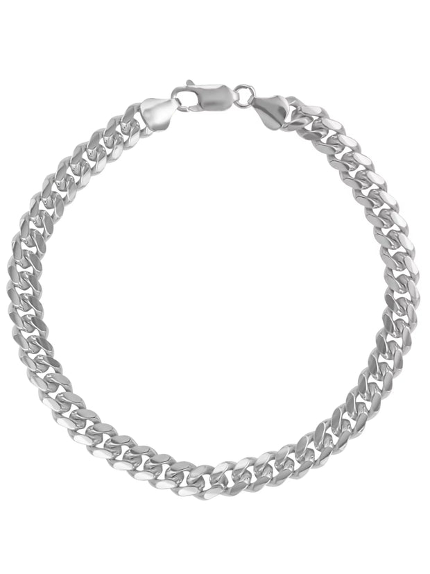 Men'S Sterling Silver Curb Bracelet