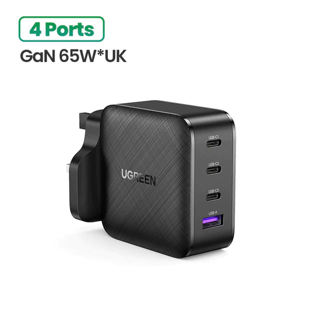 UGREEN 65W Gan Charger Quick Charge 4.0 3.0 Type C PD USB Charger with QC 4.0 3.0 Fast Charger for Iphone 14 13 12 Xiaomi Laptop