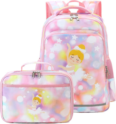 Backpack Boys Girls Preschool Backpacks for School Kids School Bags Kindergarten Bookbag Set with Lunch Box (Pink Dance Girl)