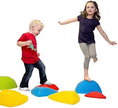 - Rocksteady Tall - Balance & Coordination Enhancing Stepping Blocks, Sensory Toys for Kids - Indoor and Outdoor Obstacle Course, Set of 6 Pieces - Primary Colors