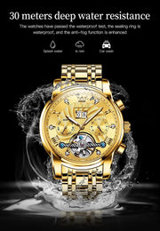 Men'S  Men'S Gold Automatic Watches Tourbillon Mechanical Luxury Dress Multi