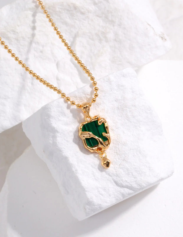 Green Malachite Pendant Necklace