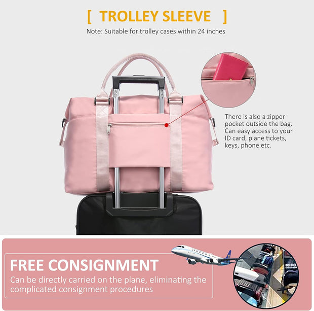 Weekender Bag for Women Cute Travel Tote Bag Gym Duffel Bag with Toiletry Bag Carry on Bag Overnight Hospital Bag