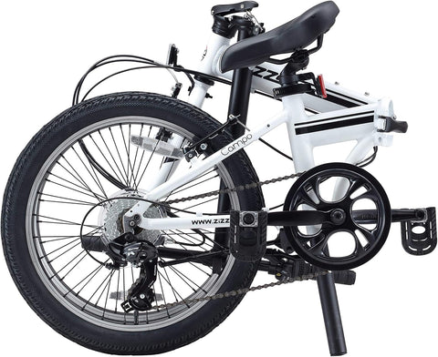 Zizzo Campo 28Lb Lightweight Aluminum Frame Shimano 7-Speed Folding Bike 20-Inch