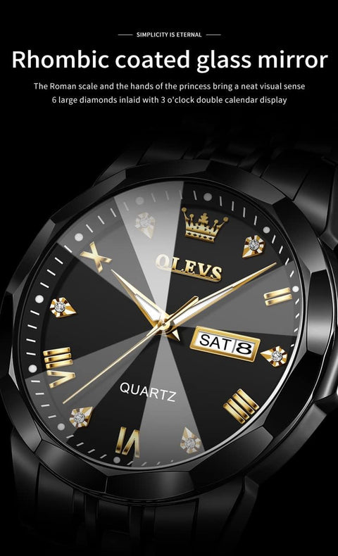 Watch Men Watches for Men Mens Watches Big Face Blue/Silver/Gold/Black/Grey Dial Mens Watch Waterproof Stainless Steel Casual Business Quartz Dress Diamond Luxury Watch with Day and Date