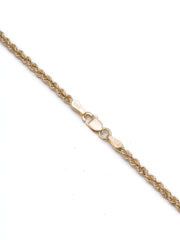 10K Yellow Gold Hollow Rope Chain Bracelet and Anklet for Men & Women, 2.5Mm