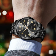 Watch Men Watches for Men Mens Watches Big Face Blue/Silver/Gold/Black/Grey Dial Mens Watch Waterproof Stainless Steel Casual Business Quartz Dress Diamond Luxury Watch with Day and Date